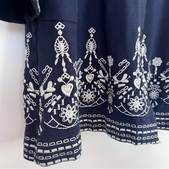 Johnny Was JW Los Angeles Embroidered Button Coat Navy Blue Sweater Sz M - Picture 7 of 9